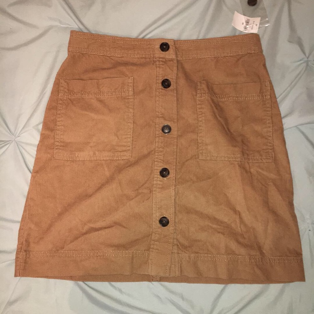 Corduroy button up skirt